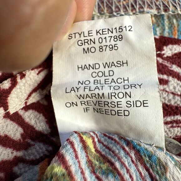 Anthropologie Fig & Flower Tropical Print 3/4 Sleeve Tunic Shirt Dress Medium - Picture 7 of 9